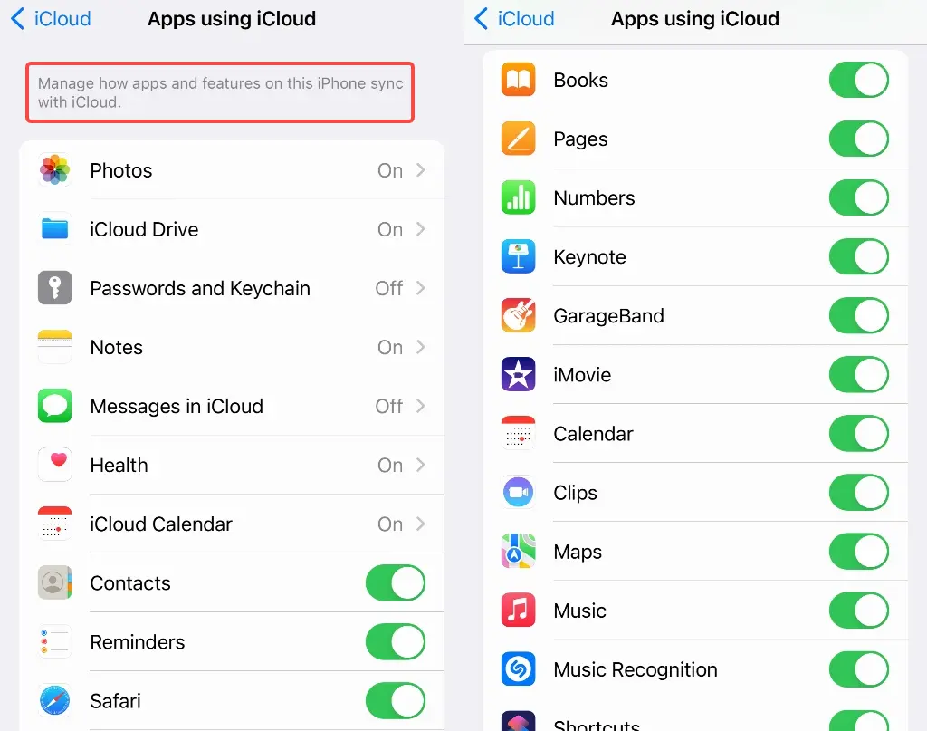 apps using iCloud