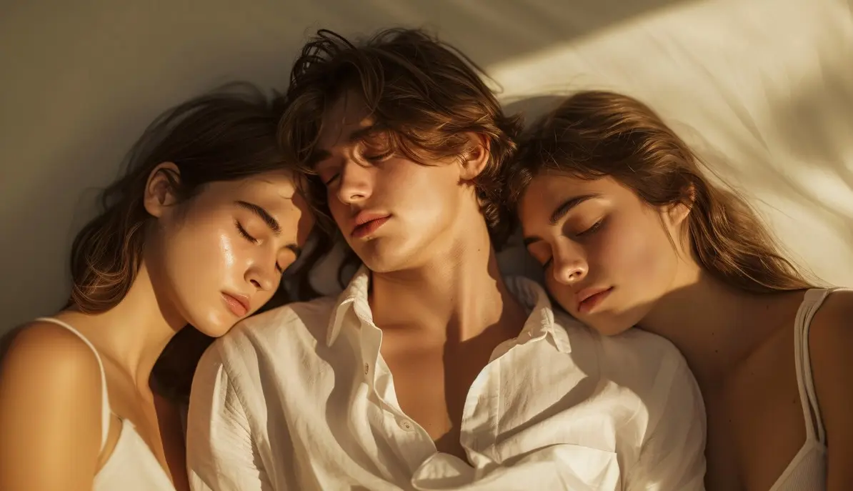 Man sleeping with two women