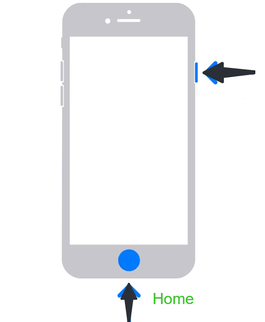 Screenshot with a home button on iPhone