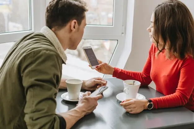 Couple having a talk