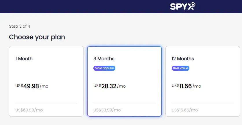 SpyX Pricing Plans