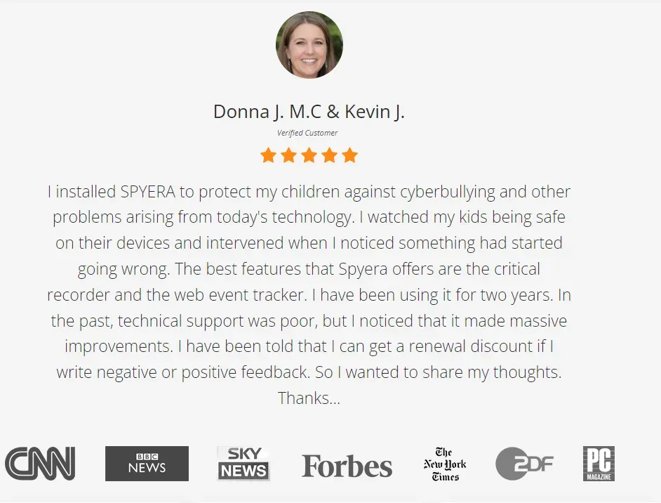 Spyera Review on its Website