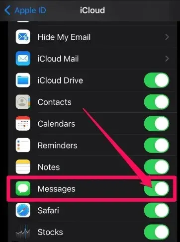 iCloud messages