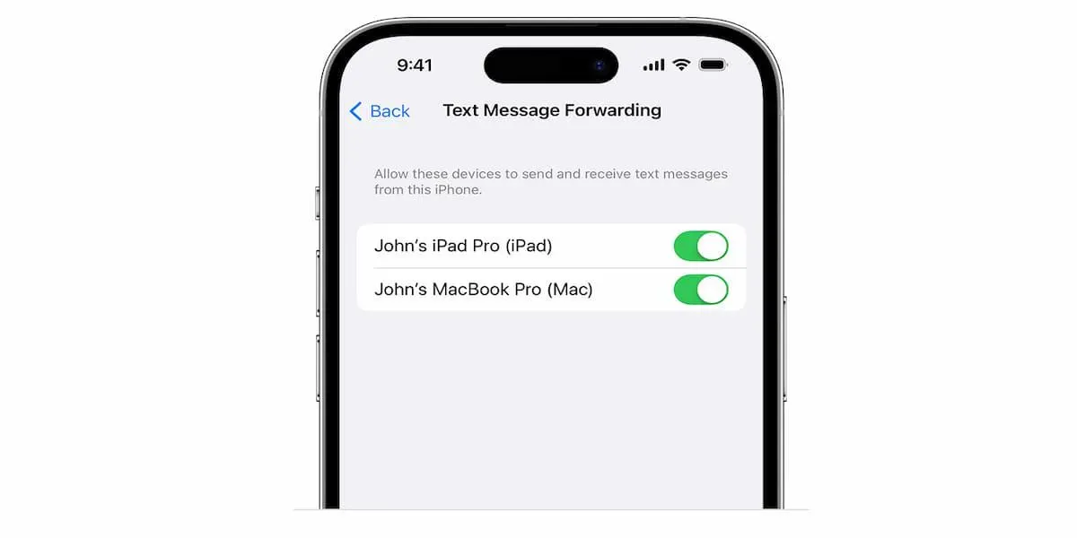 iPhone Message forwarding