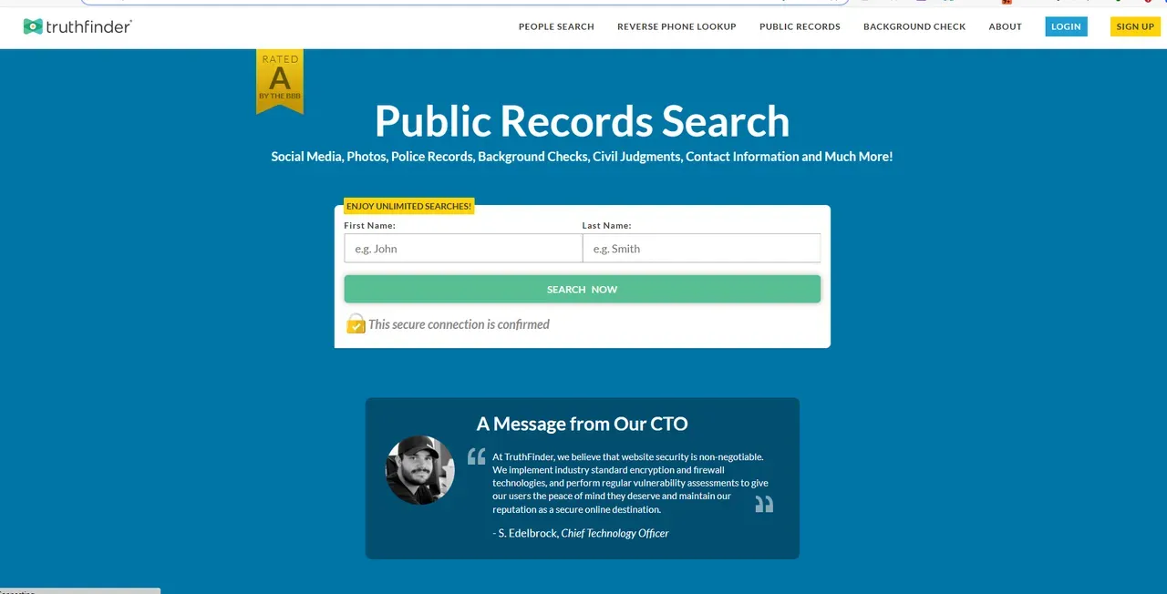 Public records search tool for finding email addresses