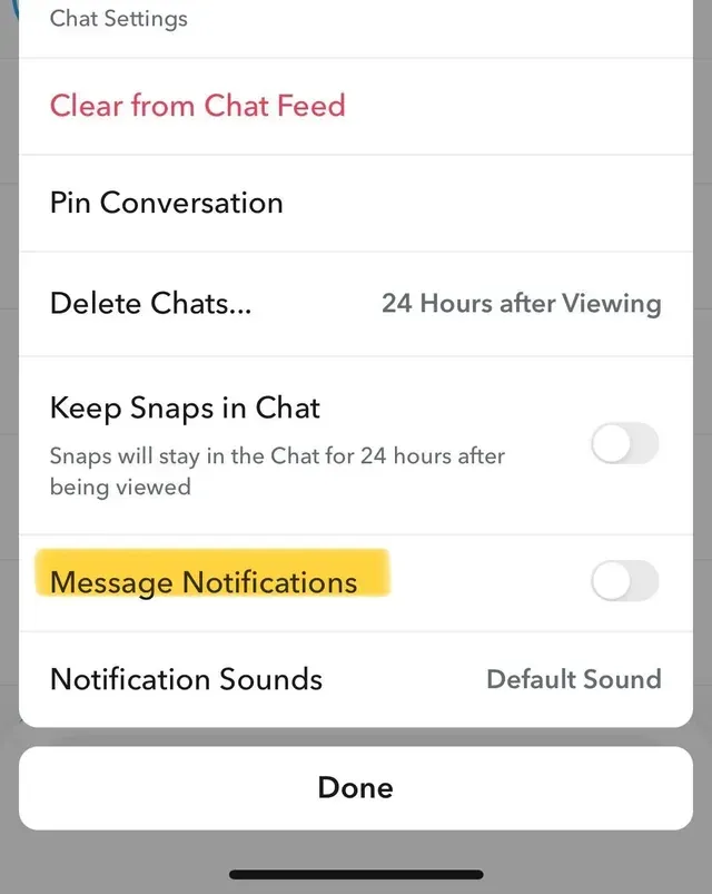 Disable Snapchat Notifications