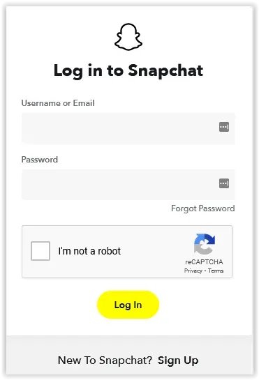 Login to Snapchat