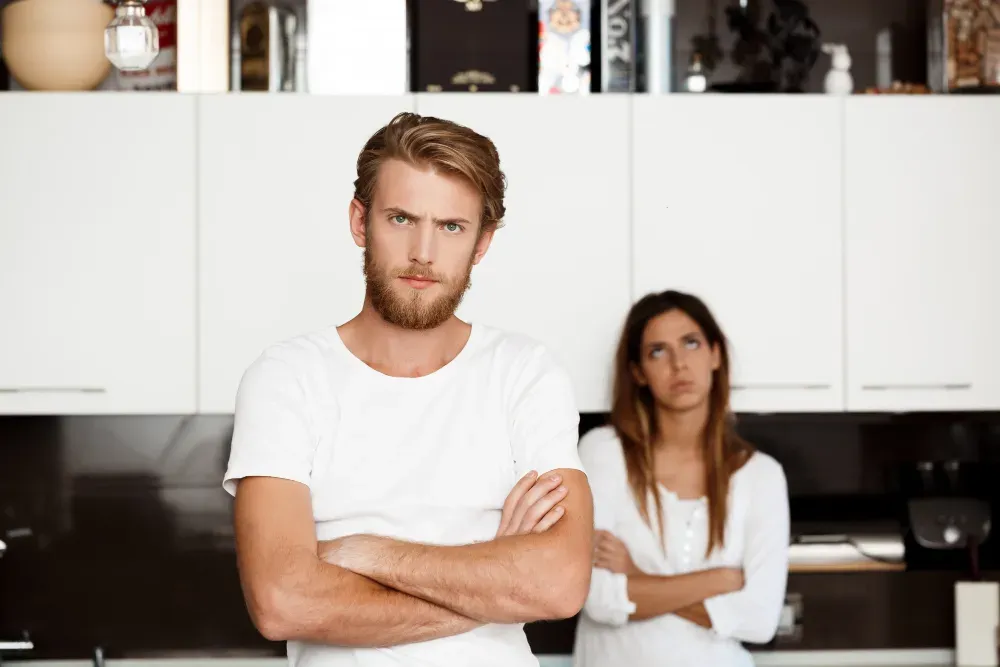 Woman upset with her boyfriend losing interest in her